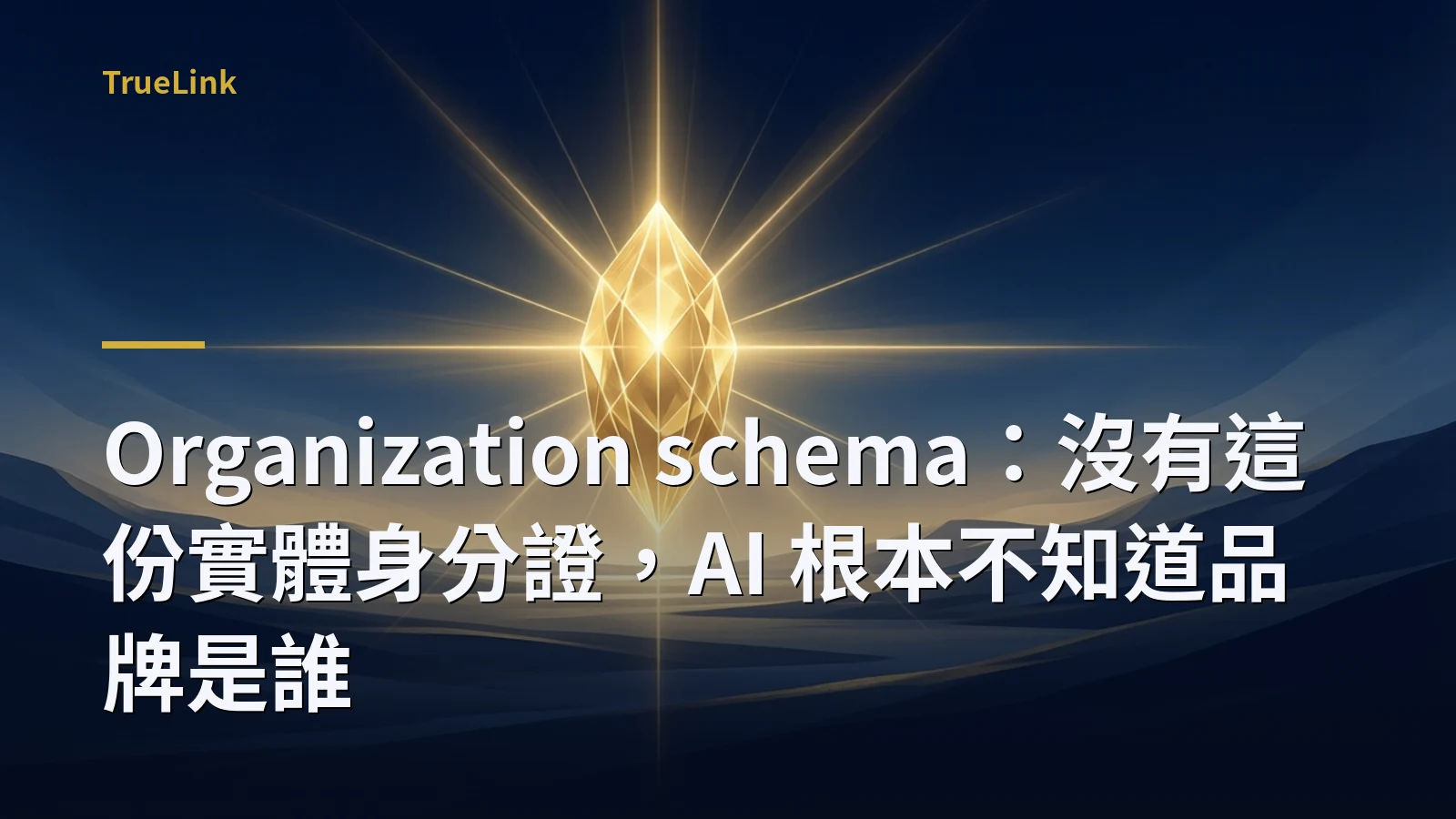 Organization schema：沒有這份實體身分證，AI 根本不知道品牌是誰