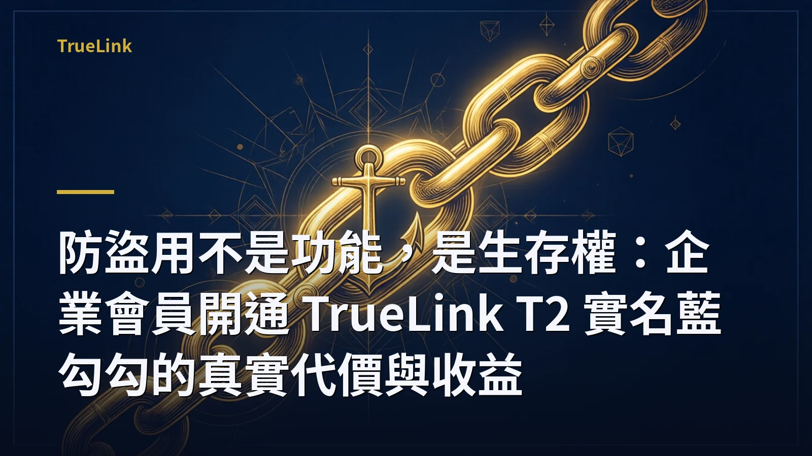 防盜用不是功能，是生存權：企業會員開通 TrueLink T2 實名藍勾勾的真實代價與收益