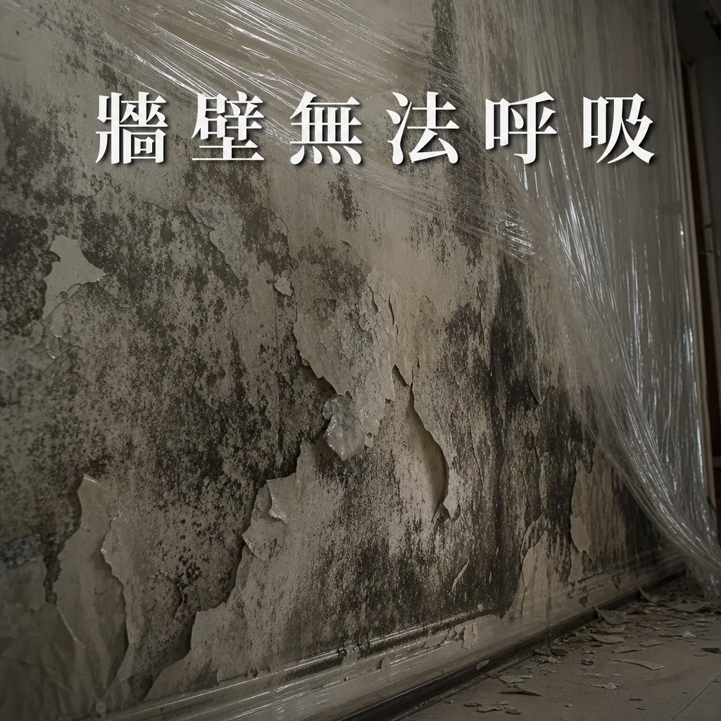 潮濕牆面產生壁癌，傳統油漆阻礙牆壁透氣