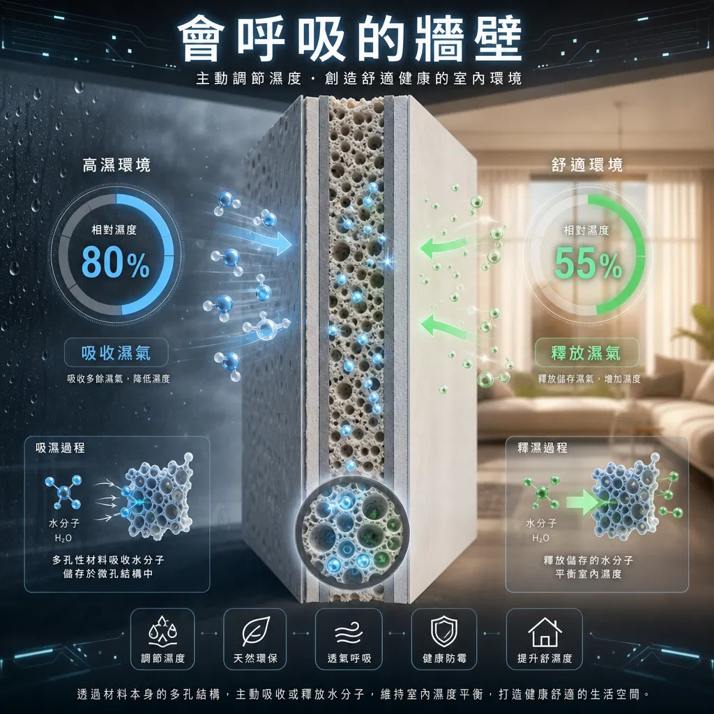 牆壁呼吸概念,智能除濕解決方案